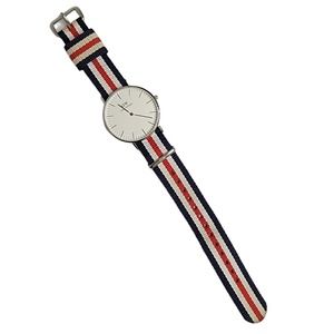 Daniel Wellington Canterbury Silver Watch with NATO Strap